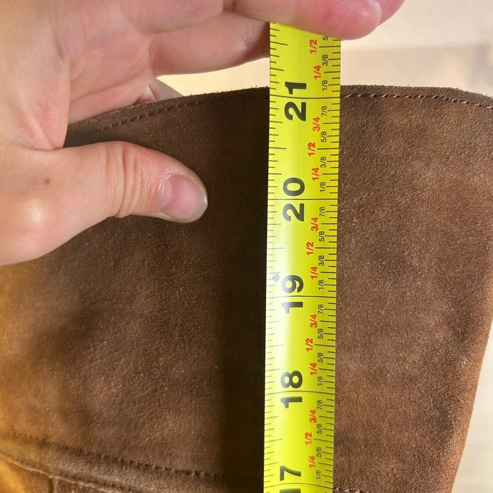 Born Brown Suede Over The Knee Riding Boots Lace Up Back Size 6.5M